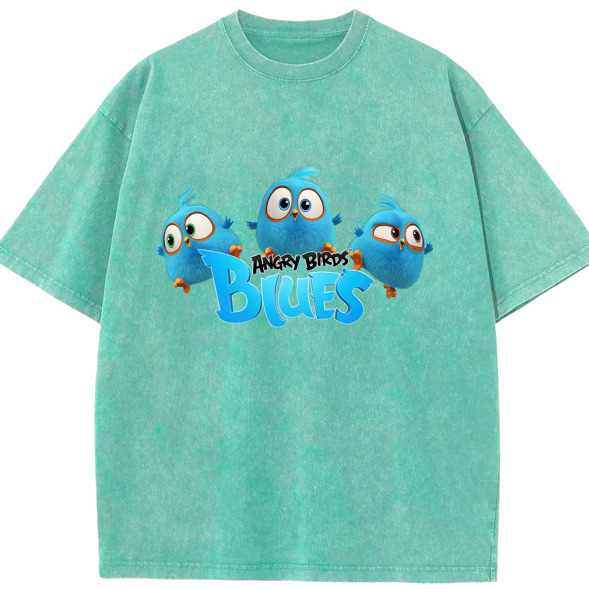 （画像用） Angry Birds アングリーバード 綿100% ヴィンテージ風 半袖Tシャツ（フロントプリント）
